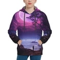 thumbnail image 1 of Disketp Purple Moon Tree Night Sky Youth Hoodie Sweatshirt for Boys Girls Kids Pullover Hooded Classic Casual Essentials Hoodie-X-Large, 1 of 6