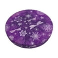 Disketp Purple Snowflakes Stool Covers Round, Super Soft Round Bar