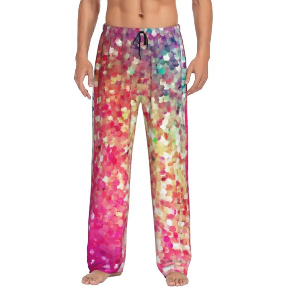 Disketp Purple Sparkling Men'S Pajama Pants - Ultra Soft Fleece Sleep And Lounge Pants (Size: S-Xxl)