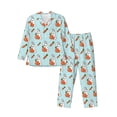 thumbnail image 1 of Disketp Rabbit Is Eating Carrots Mens Pajama Set, Soft Warm Long Sleeve Sleepwear, Cozy Button-Down Pjs for Men-Medium, 1 of 7