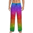 thumbnail image 1 of Disketp Rainbow Glitter Men'S Pajama Pants - Ultra Soft Fleece Sleep And Lounge Pants (Size: S-Xxl), 1 of 9