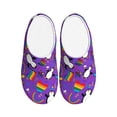 thumbnail image 1 of Disketp Rainbow Lgbt Penguin Women's Men's Slippers Plush Slip-On House Slipper for Winter Indoor Soft Cushion Non-slip Fluffy Slides Slippers-37/38, 1 of 7