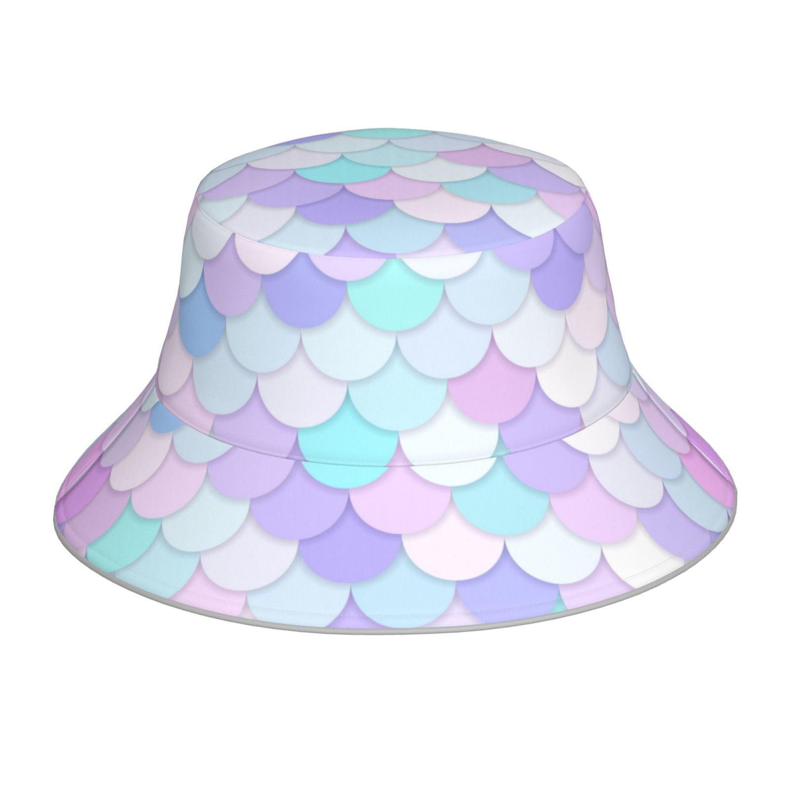 Disketp Rainbow Scales Print Reflective Bucket Hat Beach Hat Summer