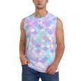 thumbnail image 1 of Disketp Rainbow Scales Sleeveless Tshirts For Men, Muscle Shirts For Men Dry Fit Tank Top-Small, 1 of 8