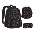 thumbnail image 1 of Disketp Rainbow Snowflake Large Capacity Backpack Lunch Bag Pencil Case Combination 3 Piece Set for Student, 1 of 7
