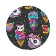 thumbnail image 1 of Disketp Rainbow Unicorn And Cat Icecream Funny Coasters,4 Pcs Leather Coasters With Holder, Perfect Housewarming Hostess Gifts,Protect Furniture From Water Marks Scratch, 1 of 9