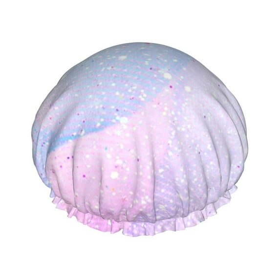 Disketp Rainbow Unicorn Party Shower Caps,Reusable Shower Cap For Women, Double Layer Waterproof Hair Cap, Large Size For All Hair Lengths,For Girls Spa Home Salon Use