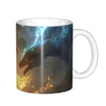 thumbnail image 1 of Disketp Red And Blue Fire Dragon B Large Coffee Mug with Handle Tea Cup Novelty Coffee Cup for Men Women Office Work, 1 of 6