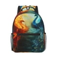 thumbnail image 1 of Disketp Red And Blue Fire Peacock Backpack - Comfortable Daypack with The right laptop for you Spacious Main Compartment & other poket - {designName} print, 1 of 6
