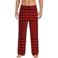 thumbnail image 1 of Disketp Red Black Houndstooth Men'S Pajama Pants - Ultra Soft Fleece Sleep And Lounge Pants (Size: S-Xxl), 1 of 9