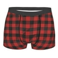 thumbnail image 1 of Disketp Red Black Plaid Men's Boxer Briefs,Soft and Breathable Cotton Underwear with ComfortFlex Waistband, 1 of 7