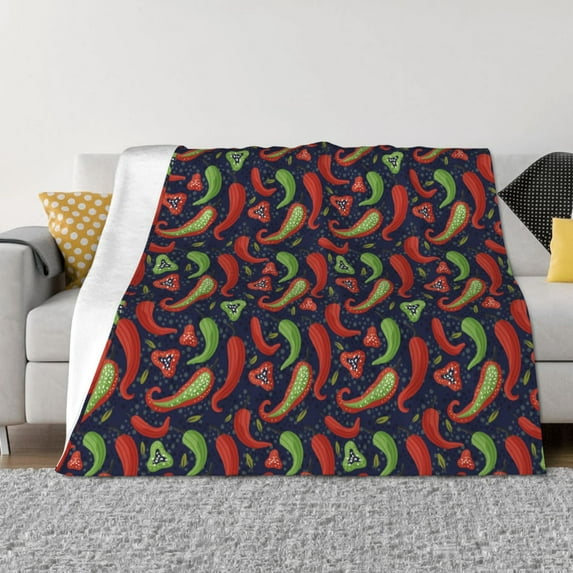 Disketp Red Chili Flannel Blankets - Thick and Warm Blanket for Winter, Soft Fuzzy Plush King Blanket for All Seasons40"x30"