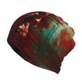 thumbnail image 1 of Disketp Red Dark Skull Abstract Slouchy Beanie Hip-Hop Soft Lightweight Running Beanie Adult Hats Chemo Cap for Men Women, 1 of 8