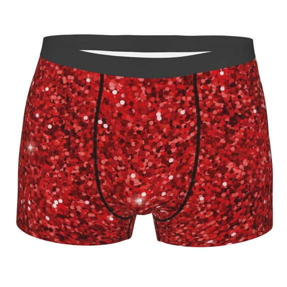 Disketp Red Glitter Men'S Boxer Briefs,Soft And Breathable Cotton Underwear With Comfortflex Waistband