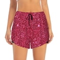 thumbnail image 1 of Disketp Red Glitter Print Women's Shorts Workout Shorts for Athletic Gym Running Shorts with Phone Pockets Large, 1 of 8