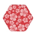 thumbnail image 1 of Disketp Red Hibiscus Flower Funny Coasters,6 Pcs Leather Coasters With Holder, Perfect Housewarming Hostess Gifts,Protect Furniture From Water Marks Scratch And Damage, 1 of 9