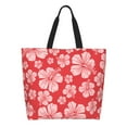 thumbnail image 1 of Disketp Red Hibiscus Flower Tote Bag for Women, Handbag Shoulder Tote Bag, for Shopping and Travel, 1 of 8