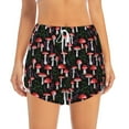 thumbnail image 1 of Disketp Red Mushrooms Print Women's Shorts Workout Shorts for Athletic Gym Running Shorts with Phone Pockets Small, 1 of 8