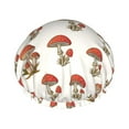 thumbnail image 1 of Disketp Red Mushrooms Shower Caps,Reusable Shower Cap For Women, Double Layer Waterproof Hair Cap, Large Size For All Hair Lengths,For Girls Spa Home Salon Use, 1 of 9
