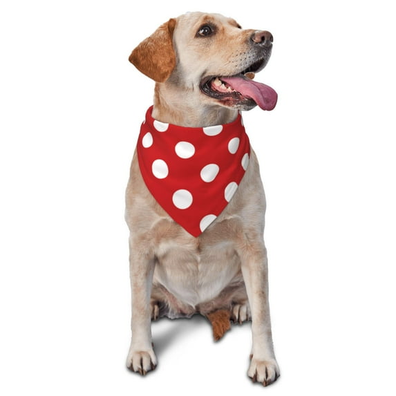 Disketp Red Polka Dot Dog Bandanas 1PC Triangle Adjustable Puppy Bandana Bib Handkerchief for Large Medium Girl Dogs Pets Gift
