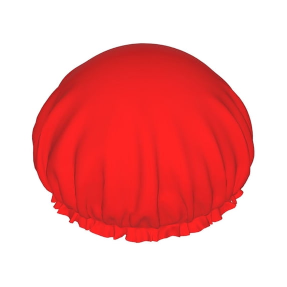 Disketp Red Shower Caps,Reusable Shower Cap For Women, Double Layer Waterproof Hair Cap, Large Size For All Hair Lengths,For Girls Spa Home Salon Use