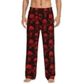 thumbnail image 1 of Disketp Red Skulls Men's Pajama Pants - Ultra Soft Fleece Sleep and Lounge Pants (Size: S-XXL), 1 of 6