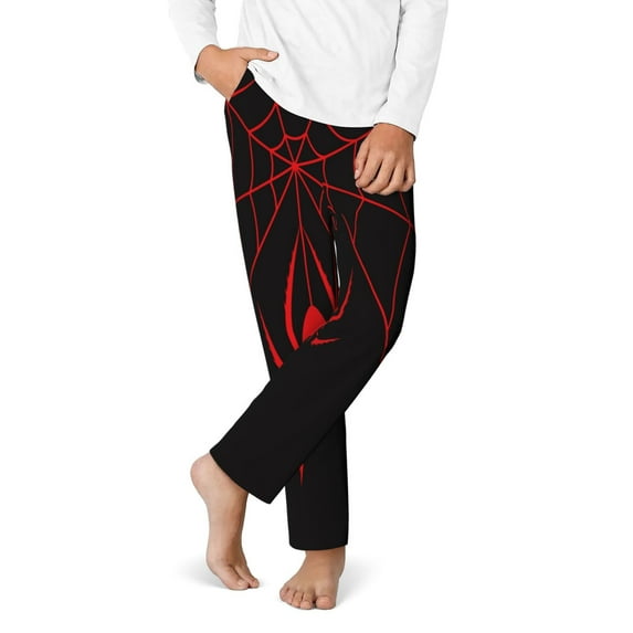 Disketp Red Spider for Teenagers' Pajama Pants ,Lounge Pants Teen joggers Ideal for Home, School, or Sports-XS(5-6)