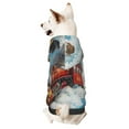 Disketp Red Train Hot Air Balloon Dog Hoodie Dog Clothes with Hat, Pet