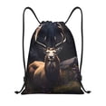 thumbnail image 1 of Disketp Regal Stag In Forest Drawstring Backpack Drawstring Gym Bags Draw String Bags for Sports, Gym, Travel, Swimming, Beach-Small, 1 of 6