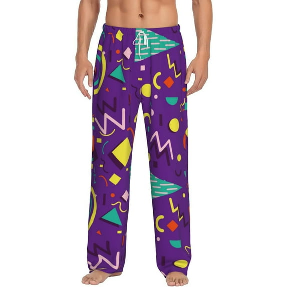 Disketp Retro 80s Style Men'S Pajama Pants - Ultra Soft Fleece Sleep And Lounge Pants (Size: S-Xxl)