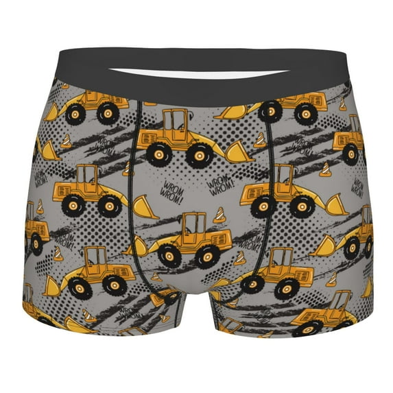 Disketp Retro Excavator Men's Boxer Briefs,Soft and Breathable Cotton Underwear with ComfortFlex Waistband