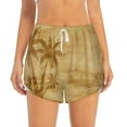 thumbnail image 1 of Disketp Retro Palm Tree Print Women's Shorts Workout Shorts for Athletic Gym Running Shorts with Phone Pockets Medium, 1 of 8