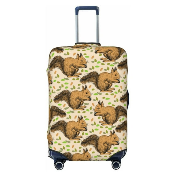 Disketp Retro Squirrel Elastic Travel Luggage Cover Travel Suitcase Protective Cover For Trunk Case Apply To 18''-32'' Suitcase Cover-Small