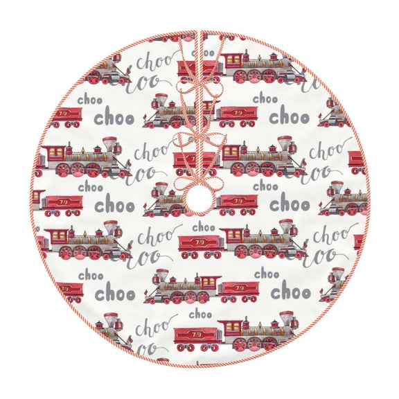 Disketp Retro Train Christmas Tree Skirt, Christmas Tree Decorations, Christmas Decor, Tree Mat Decoration(30-48IN)-30"