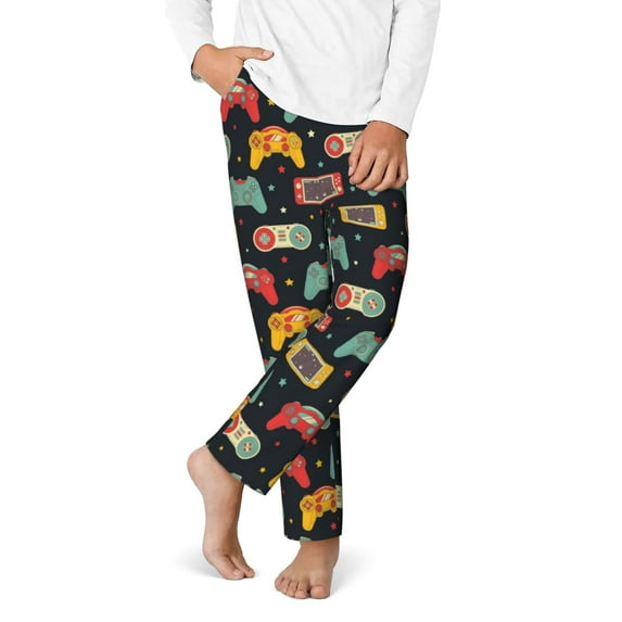 Disketp Retro Video Game for Teenagers' Pajama Pants ,Lounge Pants Teen joggers Ideal for Home, School, or Sports-XS(5-6)
