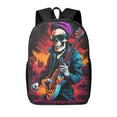 thumbnail image 1 of Disketp Rock Skull Singer School Backpack, Lightweight Basic Middle School Bookbags 17 Inch Casual Daypack for Student College, Travel or Outdoor, 1 of 6