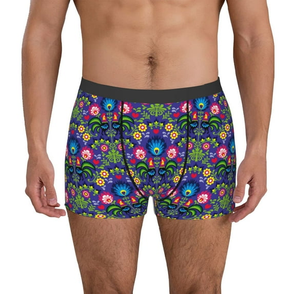 Disketp Roosters 1 Men's Boxer Briefs,Soft and Breathable Cotton Underwear with ComfortFlex Waistband-Large