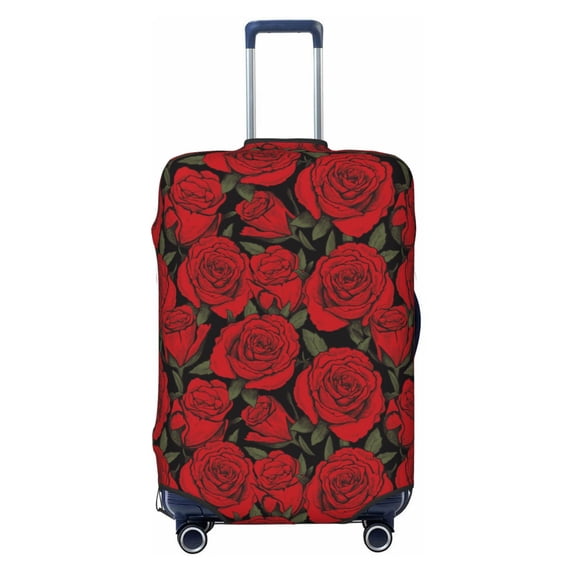 Disketp Rose Flowers Elastic Travel Luggage Cover Travel Suitcase Protective Cover For Trunk Case Apply To 18''-32'' Suitcase Cover-Small