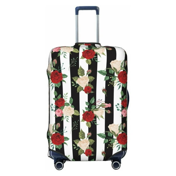 Disketp Rose Flowers Elastic Travel Luggage Cover Travel Suitcase Protective Cover For Trunk Case Apply To 18''-32'' Suitcase Cover-X-Large