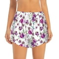 Disketp Rose Flowers Print Women's Shorts Workout Shorts for Athletic