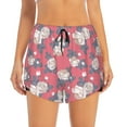 thumbnail image 1 of Disketp Rose Flowers Print Women's Shorts Workout Shorts for Athletic Gym Running Shorts with Phone Pockets, 1 of 8