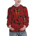 thumbnail image 1 of Disketp Rose Flowers Womens Casual Hoodies Crew Neck Long Sleeve Sweatshirts Pullover Tops-Medium, 1 of 7