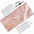 thumbnail image 1 of Disketp Rose Gold Glitter Splatter Gaming Mouse Mat Long Extended Mouse Pad Desk Mat Non-Slip Rubber Mice Pads Stitched Edges(315.5 x 16 x 0.12 Inches), 1 of 1