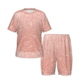 Disketp Rose Gold Glitter for Kids Short Sleeve Pajamas Kids Summer Pjs