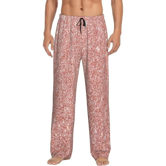 Disketp Rose Gold Pink Glitter Men'S Pajama Pants - Ultra Soft Fleece Sleep And Lounge Pants (Size: S-Xxl)
