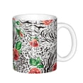 thumbnail image 1 of Disketp Roses Mixed Zebra 1 Large Coffee Mug with Handle Tea Cup Novelty Coffee Cup for Men Women Office Work, 1 of 6