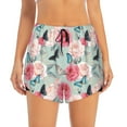 thumbnail image 1 of Disketp Roses and Butterflies Print Women's Shorts Workout Shorts for Athletic Gym Running Shorts with Phone Pockets X-Large, 1 of 8