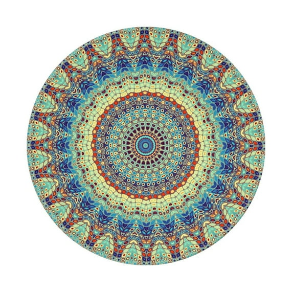 Disketp Round Mandala1 Small Mouse Pad 7.9x7.9 Inches,Washable Round Mousepad For Office Laptop Computer,Non-Slip Rubber Base Mouse Pads For Wireless Mouse