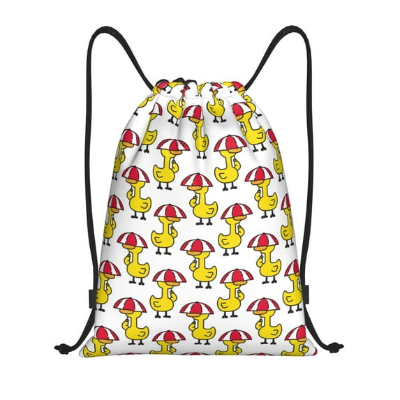 Disketp Rubber Duck Chicken Bird Drawstring Backpack Drawstring Gym Bags Draw String Bags for Sports, Gym, Travel, Swimming, Beach-Medium