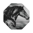 thumbnail image 1 of Disketp Running Horse Black And White Funny Coasters,4 Pcs Leather Coasters With Holder, Perfect Housewarming Hostess Gifts,Protect Furniture From Water Marks Scratch, 1 of 9